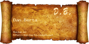 Dan Berta névjegykártya